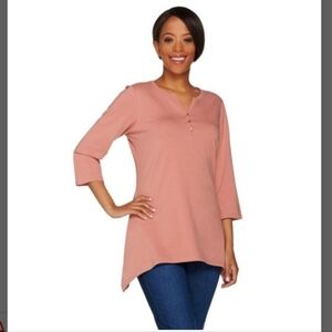 Denim And co. Women's Pink Top EUC smoke Free Home